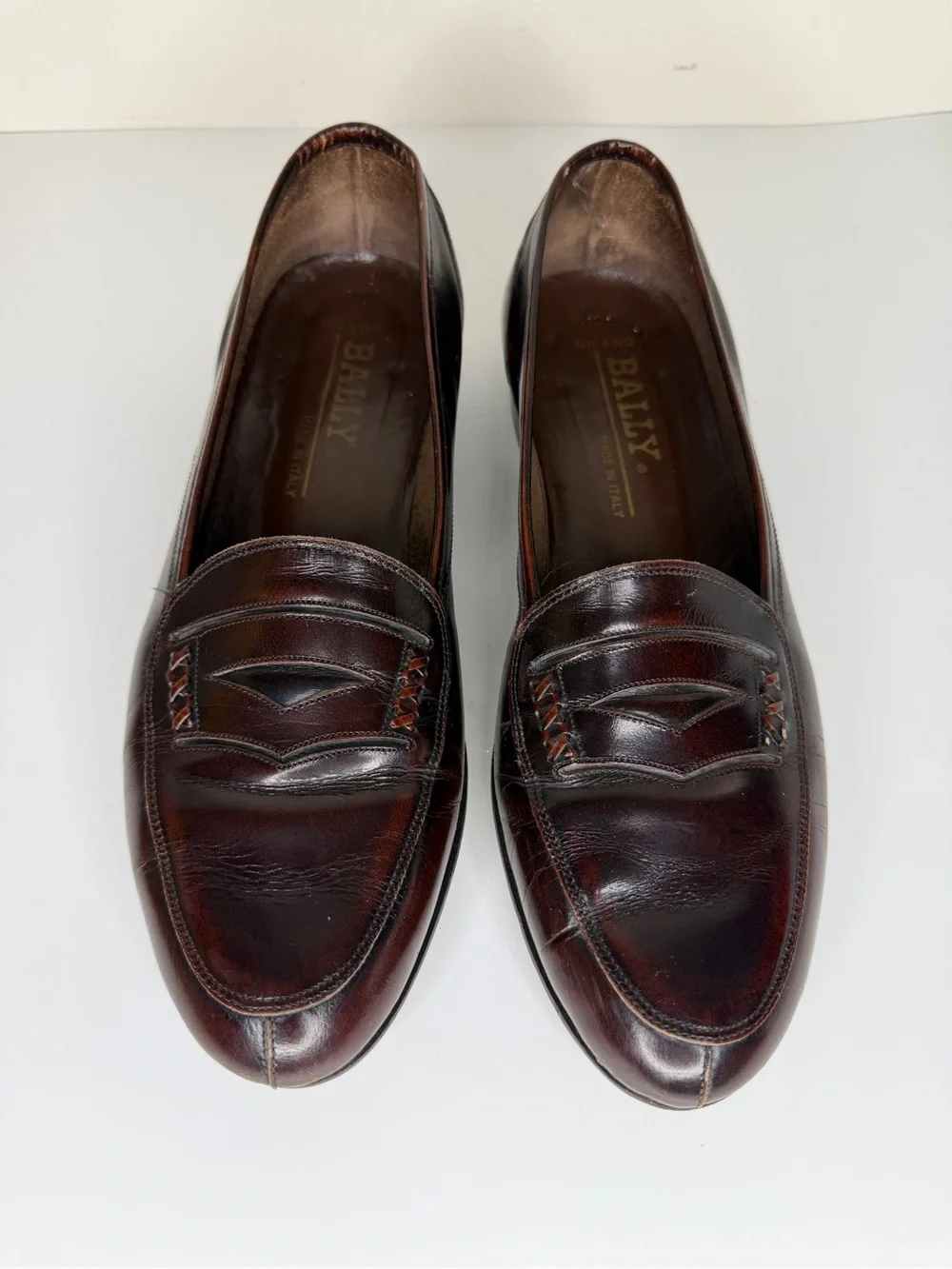 Bally Penny Loafers Dress Shoes Men’s Size 9M Brown Leather Made In Italy